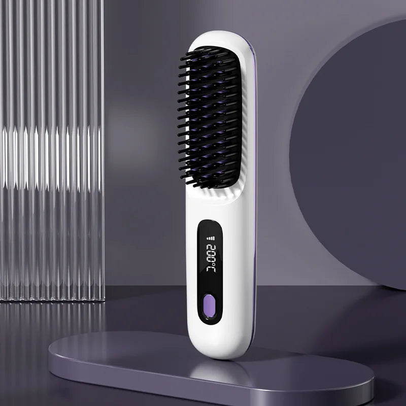 Cordless Mini Hair Straightener Brush