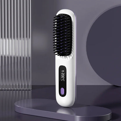 Cordless Mini Hair Straightener Brush