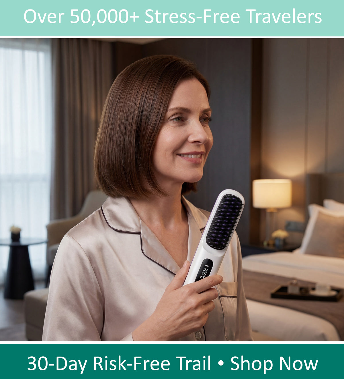 Cordless Mini Hair Straightener Brush